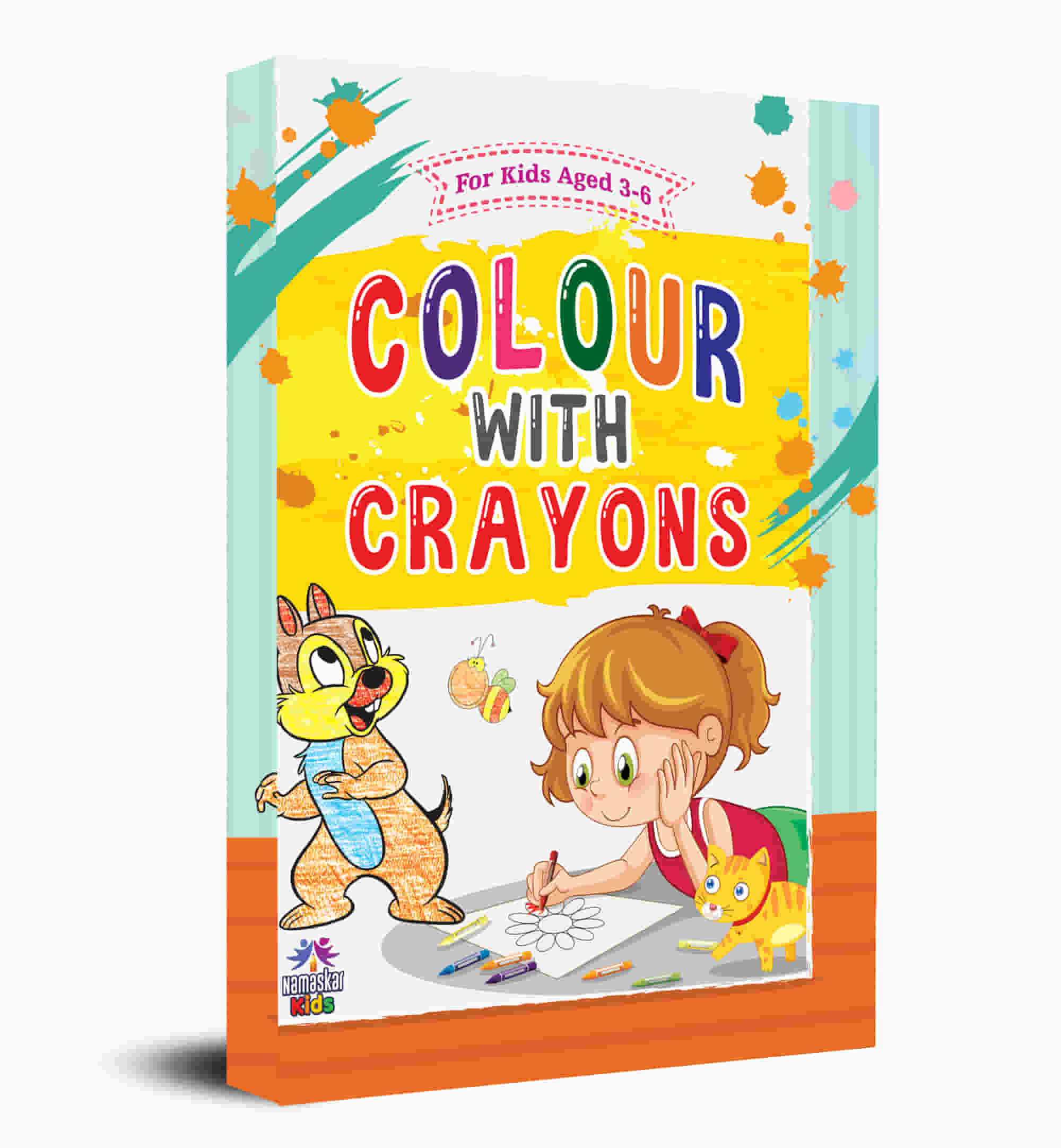 Colour With Crayons Activity, Animal, Flowers, Transport, Alphabet Book for Kids Age 3 - 6 Years - Children Drawing and Colouring Book for Early Learners